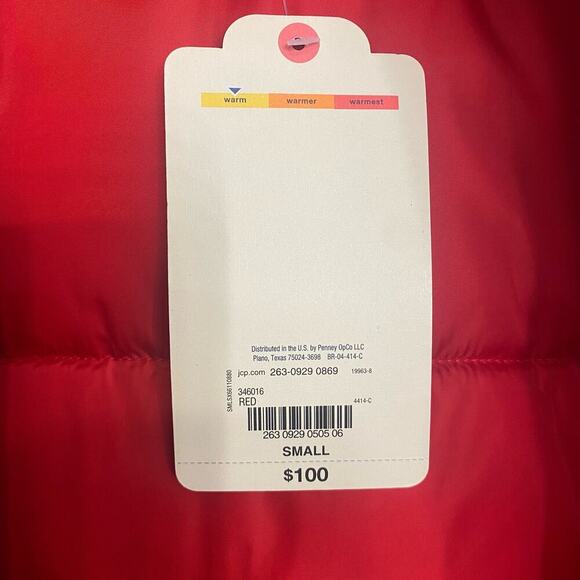NWT Red Puffer Coat Jacket Removable Hood Size SMALL - Picture 16 of 16